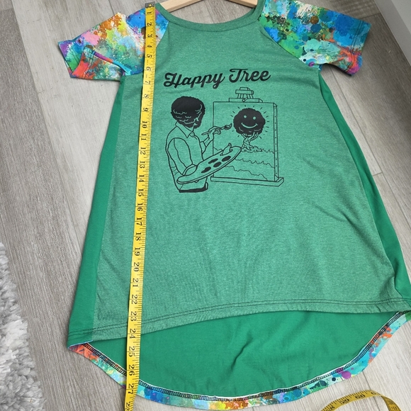 Bob Ross Happy Tree Graphic Tee Tie Dye Sleeve Top - Picture 8 of 9